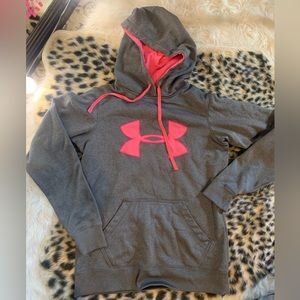Pink and gray under armor hoodie